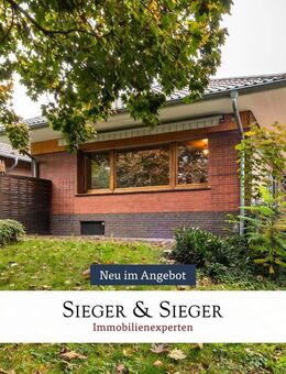 Wohnen auf einer Ebene - stilvoller Bungalow mit Traumgrundstück - Niederkassel