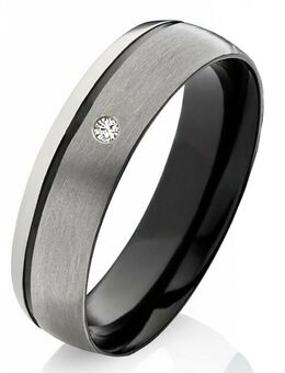 Damenring Titan MOR7 schwarz mit Stein - Aholming