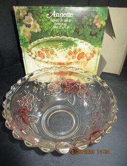 Glasschale/Schüssel (21cm Durchmesser) Annette Rote Rosen - Weichs