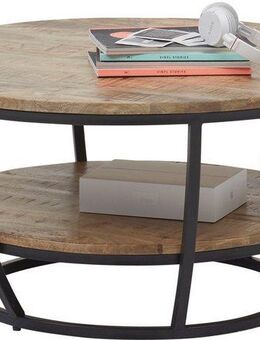 Stolkom Sp.z.o.o. Couchtisch Jambi, TOPSELLER! (Couchtisch, OTTOs Choice), rund Massivholz mit Ablage
