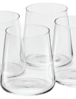 van Well Glas Ava, Wassergläser 43,0 cl, 4 Stück, Kristallglas, Geschenkkarton mit Sichtfenster, spülmaschinengeeignet
