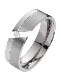 Damenring Edelstahl DE138 mit Zirkonia - Aholming