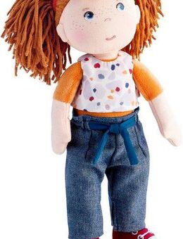 Haba Stoffpuppe Malou, Mit Hose, Top und 2 Zopfgummis