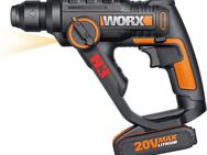 Worx Akku-Bohrhammer WX390, (Set), 3-In-1, pneumatisches Hammerwerk, inkl. Akku & Ladegerät