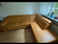 Ecksofa aus Echtleder - Orange - Wie neu! - Neu Isenburg