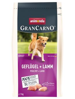 1 + 1 gratis! 2 x animonda GranCarno - Adult Geflügel + Lamm (2 x 1 kg)