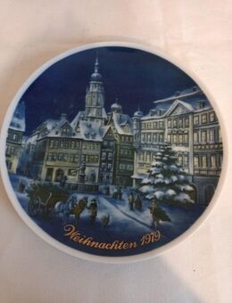 Weihnachtsteller Zierteller Jahrgangsteller Porzellan Kobalt Sammelteller 1979 - Essen