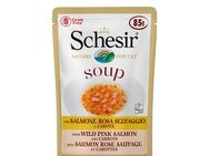 Sparpaket Schesir Cat Soup 24 x 85 g - Wilder Rosa Lachs & Karotten