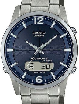 Casio Funk Funkchronograph LCW-M170TD-2AER, Armbanduhr, Herrenuhr, Solaruhr, Funkuhr, Titanarmband, Saphirglas
