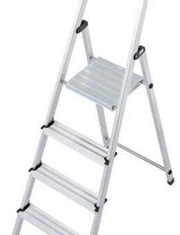 KRAUSE Stehleiter Solidy, Aluminium, 1x4 Stufen, Arbeitshöhe ca. 284 cm