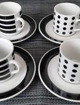 4 Espressotassen schwarz-weiß Eduscho - Hannover