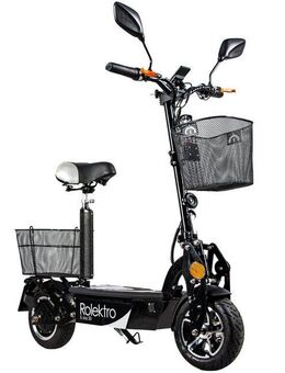 Rolektro E-Mofaroller E-Joy 20, Schwarz, 36V-12AH Blei-Gel Akku, 500 Watt, 20 km/h, bis zu 30 km Reichweite