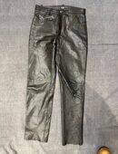 Motorrad Hose Lederhose dickes Glatt Leder schwarz GR 32/34 ca M in 50672