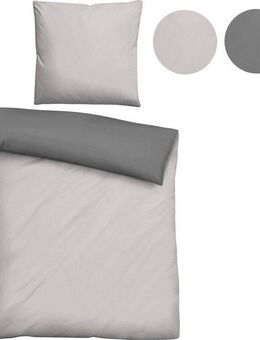 Biberna Wendebettwäsche Alma in Gr. 135x200, 155x220 oder 200x200 cm, Linon, 3 teilig, Bettwäsche aus Baumwolle, Reißverschluss, Bettwäsche mit Wendeoptik