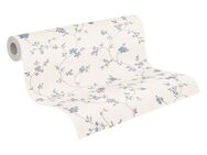 A.S. Création Vliestapete Landhaustapete mit Blümchen, leicht strukturiert, gemustert, matt, neutral, (1 St), Tapete Floral Blumenranke Tapeten Wohnzimmer Schlafzimmer Küche Design