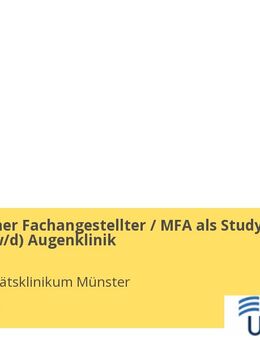 Medizinischer Fachangestellter / MFA als Study Nurse (gn*) Augenklinik - Münster