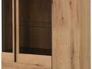 INOSIGN Vitrine Cantara, Vitrinenschrank in Eiche Evoke oder weiß, Standvitrine schwarzer Stangengriff, ausreichend Stauraum, vielseitig einsetzbar