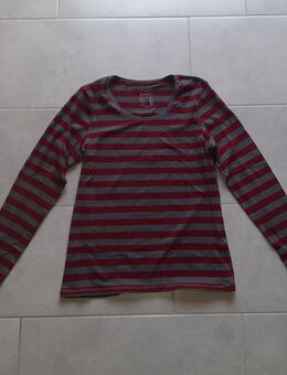 Basic-Shirt – Dunkelrot/Dunkelgrau gestreift – Größe 42 – NEU / ungetragen - Walsrode
