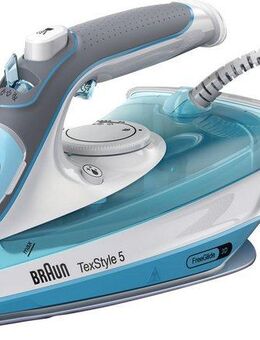 Braun Dampfbügeleisen TexStyle 5 SI 5006 BL - 2.600 W, 180 g Dampfstoß, 300 ml Wassertank, 2600 W, 50 g Dampfmenge, SuperCeramic Bügelsohle, offenes Griffdesign