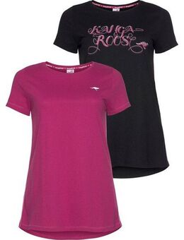 KangaROOS Longshirt (Packung, 2-tlg., 2er-Pack) Kurzarm, figurumschmeichelnde Passform