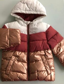 Winterjacke mit Kapuze für Mädchen Gold Weiß Braun Reißverschluss Gr. 92 neu mit Etikett - Albstadt