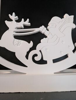 Weißer Keramik Teelichthalter Weihnachtsmotiv 4. Lichter - Heideblick