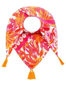 Zwillingsherz Modetuch "Hawaii Blume", mit Tasseln und farbenfrohem Blumenmuster