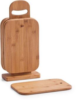 Zeller Present Frühstücksbrett Bamboo, Bambus, (Set, 7-St), Einhängbare Holzbrettchen