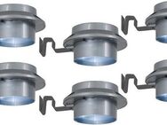 näve LED Dachrinnenleuchte Mistra, LED fest integriert, Tageslichtweiß, Wetterfest, AA 1,2V Akku, Farbe: grau, Material: Kunststoff