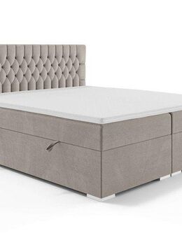 Leonique Polsterbett ALIY mit Matratze und Topper, in 3 Breiten (140, 160 und 180 cm), Boxspringbett mit Kopfteil, Bettkasten, Matratze (BFK/TFK) und Topper