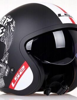 Starter Set Retro Motorrad Helm mit Sonnenblende Größenwahl - Wuppertal