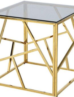 SalesFever Beistelltisch Design-Beistelltisch fürs Wohnzimmer, Edelstahlgestell: Robust, rostfrei und stilvoll