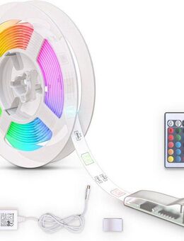 B.K.Licht LED Stripe, LED Band 3m, silikonbeschichtet, RGB, Fernbedienung, selbstklebend
