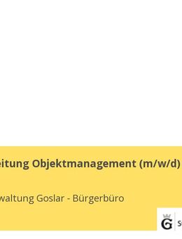 Sachbearbeitung Objektmanagement (m/w/d) - Goslar