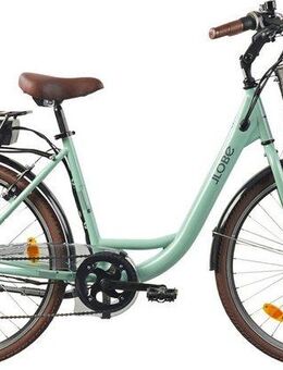 LLobe E-Bike Cityrad City E-Bike 26" Shopper mint, Shimano Tourney Schaltwerk, Kettenschaltung, Heckmotor, 280,8 Wh, Pedelec, Elektrofahrrad für Damen und Herren