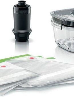 BOSCH Vakuumbehälter MSZV6FSG1, Borosilikatglas, (Set, 8-tlg), Vakuum-Frischhalteset zu ErgoMixx und ErgoMixx Style-Stabmixern