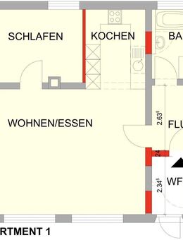 Erstbezug nach Kernsanierung: 2ZKB Erdgeschosswohnung mit gehobener Innenausstattung und Stellplatz - Norath