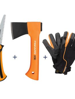 Outdoor-Geschenkset Xtract Astsäge X5 Spitzhacke Fiskars 10761 Handschuhe AXT Set 477 - Wuppertal