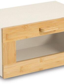 Zeller Present Brotkasten m. Klappe, Bambus, Metall, (1-tlg), pflegeleicht, Sichtfenster