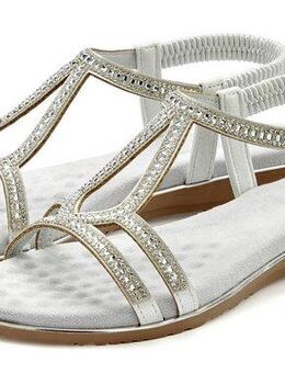 Vivance Sandalette, Sommerschuh, Sandale mit Glitzer Verzierungen und elastischen Riemchen