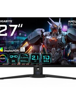 Gigabyte AORUS FO27Q5P OLED-Monitor (67,8 cm/27 ", 2560 x 1440 px, QHD, 0,03 ms Reaktionszeit, 500 Hz, QD-OLED, neig-,schwenk-, höhenverstellbar)