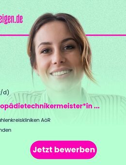 Orthopädietechnikermeister*in (m/w/d), Schwerpunkt Fachbereich individuelle Orthetik - Minden (Nordrhein-Westfalen)