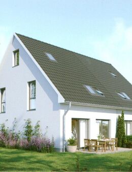 Schlüsselfertige Neubau-DHH mitten im Grünen! Wärmepumpe, FB-Hzg., Terrasse, 2 Außen-Stpl., - Heinsdorfergrund