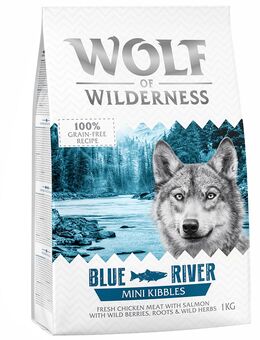 Wolf of Wilderness Adult "Blue River" Lachs - getreidefrei - Sparpaket: 5 x 1 kg MINI