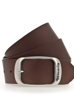 Tamaris Ledergürtel Doppelschließe in glänzendem Silber