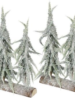 I.GE.A. Dekobaum Weihnachtsdeko, Weihnachtsbaum (Set, 2 St), Tannenbaum auf Rinde 34 cm