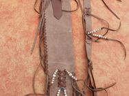 019 - Flötentaschen (Flute Bags) Leder Tasche (Leather Bag) Neu – Länge ca. 66/63 cm Farbe: Natur braun - Schiltach