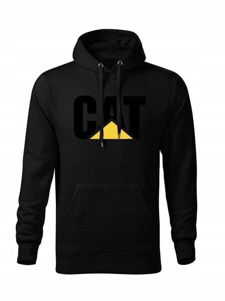 CAT Herren Kapuzenpullover - Schwarzer Baumwollpullover - Wuppertal