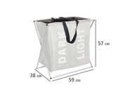 WENKO Wäschekorb Duo Beige, beige, 2-tlg. Aufteilung