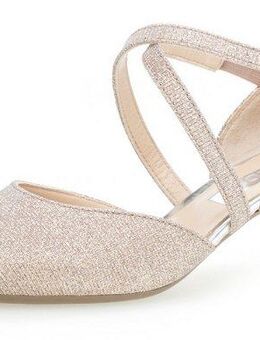 Gabor Spangenpumps, Abendschuh, Brautschuh, Trichterabsatz in Glitzer-Optik
